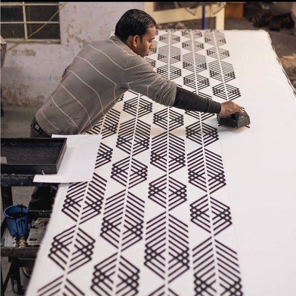 Block Printed Button Back Top by MATTER Prints - NWOT Women’s Medium Black/White - Picture 15 of 15